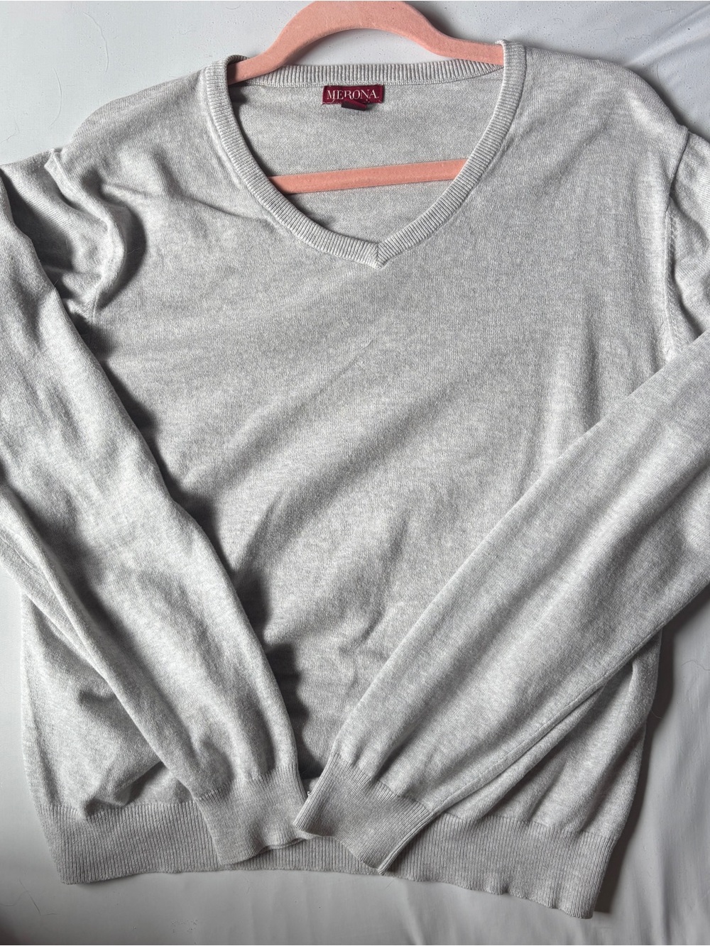 Merona Light Gray V-Neck Sweater - Soft Knit
